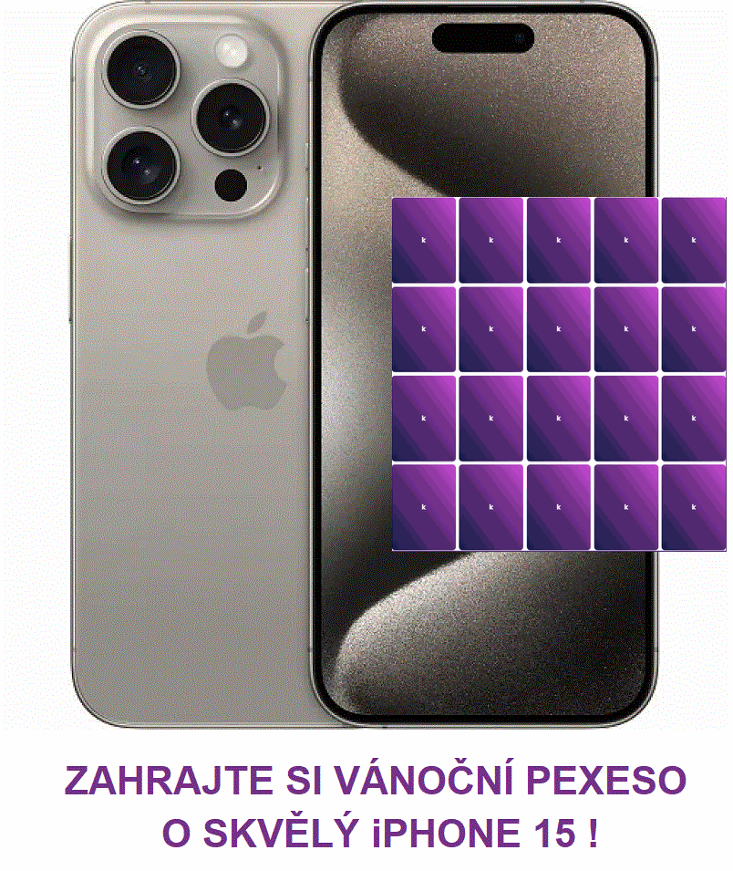 iPhone 15 PRO 256GB přírodní titan v hodnotě 20 990,-